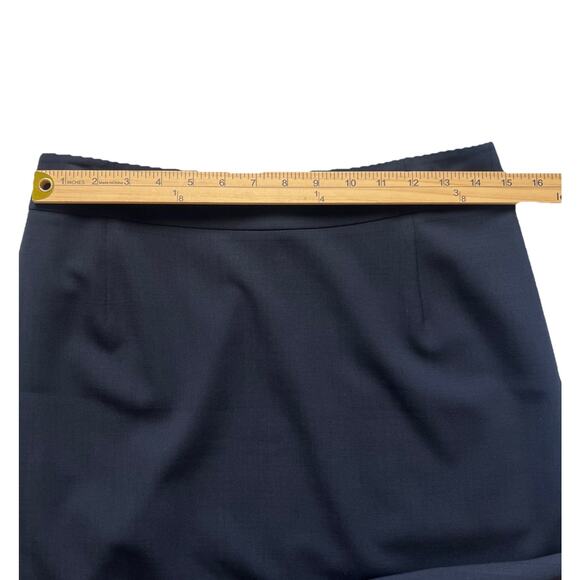 Theory Pencil Skirt Women 8 Blue Joanie Wool Blend Back Zip Unlined Classic Work - Picture 6 of 11